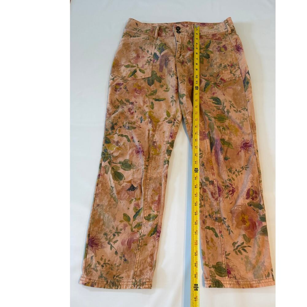 Pilcro Anthropologie Wanderer Straight Leg Jeans Women 30 Cottage Floral Rose - Picture 6 of 16